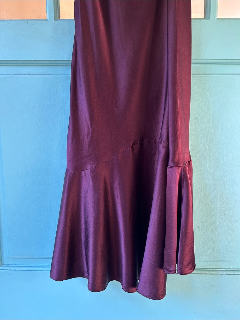 Beautiful! Lauren Ralph Lauren silk High-Low skirt in rich Plum - Picture 4 of 7